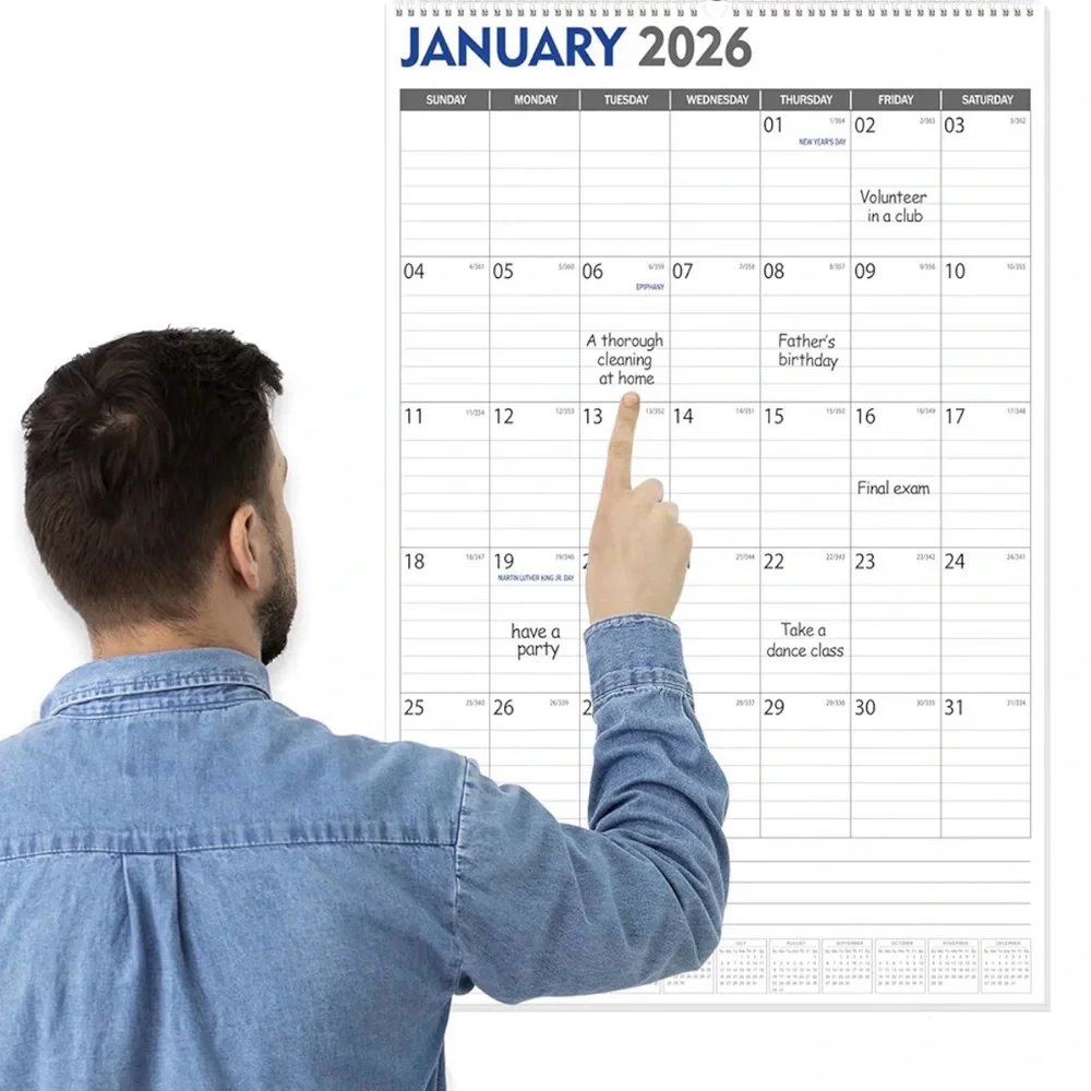 Large Wall Calendar Jan 2026 - June 2027